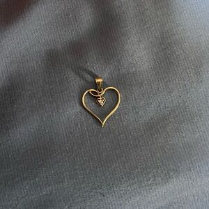 10k gold heart charm for necklace or bracelet jewelry